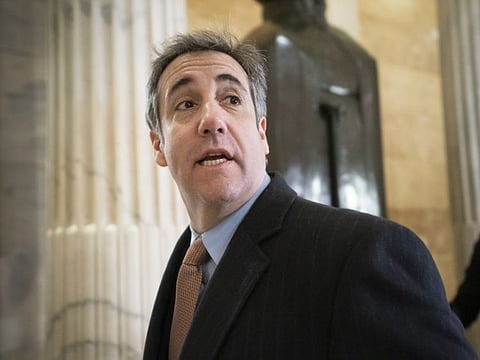 In this March 6, 2019 file photo, Michael Cohen, President Donald Trump's former lawyer, returns to testify on Capitol Hill in Washington. Michael Cohen's tell-all memoir makes the case that President Donald Trump is “guilty of the same crimes” that landed his former fixer in federal prison, offering a blow-by-blow account of Trump's alleged role in a hush money scandal that once overshadowed his presidency.