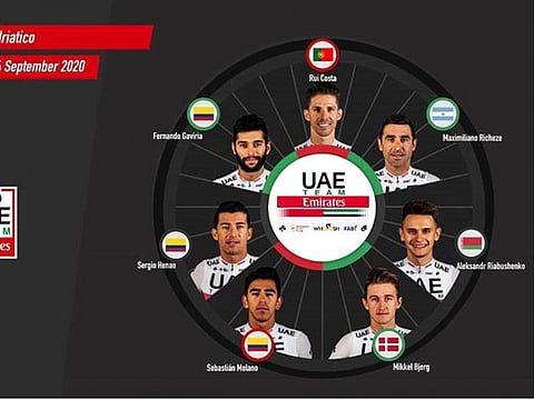 UAE Team Emirates named a seven-member squad for the stage race at Tirreno-Adriatico in Italy.
