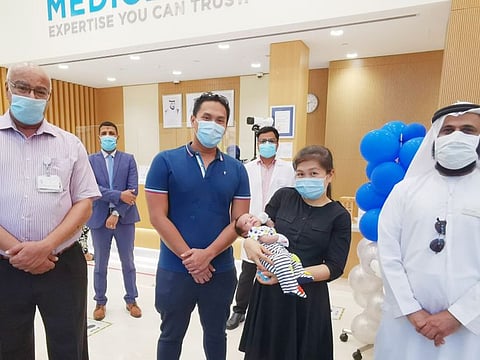 Baby who underwent a rare surgery with the hospital team. Doctors say he is recovery well.