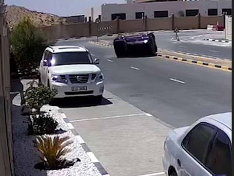 The accident occurred on Monday on an internal road in the Al Raqaib residential area.
