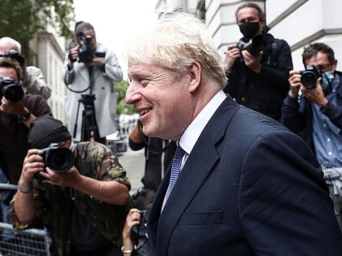 British Prime Minister Boris Johnson leaves a Cabinet meeting at Downing Street in London, Britain, September 8, 2020.