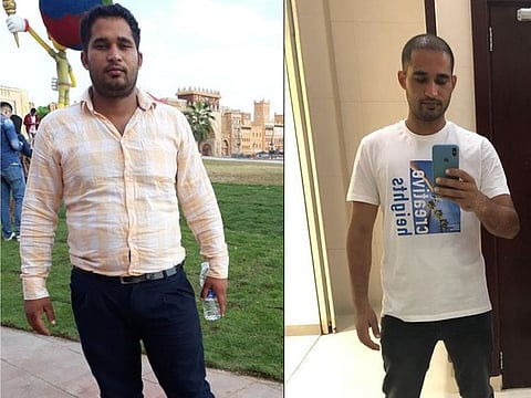 Jaskaran Singh before (left) and after