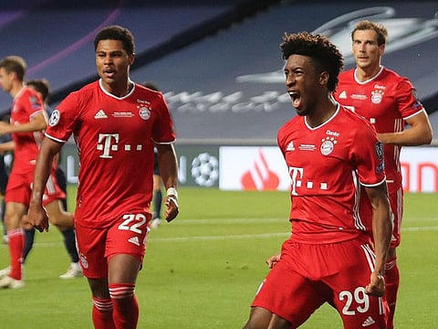 Kingsley Coman celebrates his winner for Bayern Munich against Paris St-Germain in the Champions League final