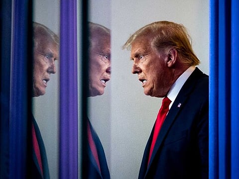 File photo: US President Donald Trump arrives for a news conference at the White House in Washington on September 10, 2020.