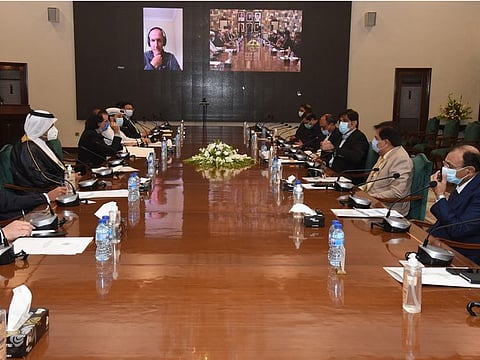Sindh Chief Minister Syed Murad Ali Shah briefs diplomats on the damage caused by the recent heavy monsoon rains in the province.