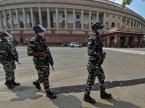 Parliament House, in New Delhi, India