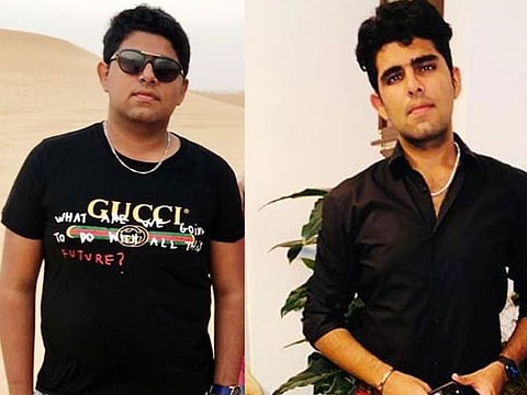 Abdul Bari Wahab before (left) and after