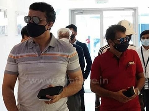 Sourav Ganguly, President of BCCI, during an inspection of Sharjah Cricket Stadium during IPL in the UAE last year.