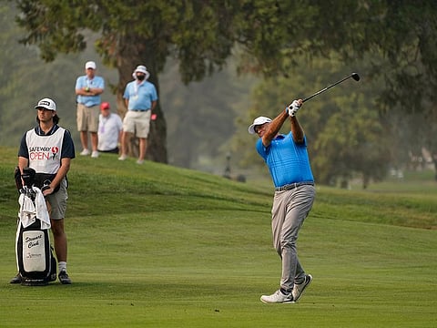 Stewart Cink in action at the Silverado Resort North Course during the final round of the Safeway Open