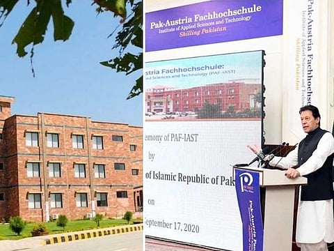 Pakistan Prime Minister Imran Khan launches the Pak-Austria Fachhochschule Institute of Applied Sciences and Technology on Thursday, September 17, 2020.