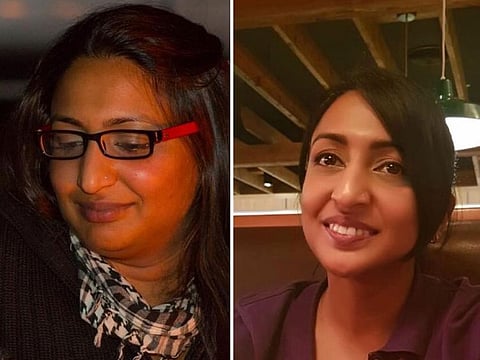 Shirley Angela D’Souza before (left) and after
