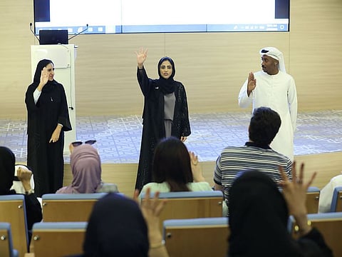 A training programme in sign language course in progress.
