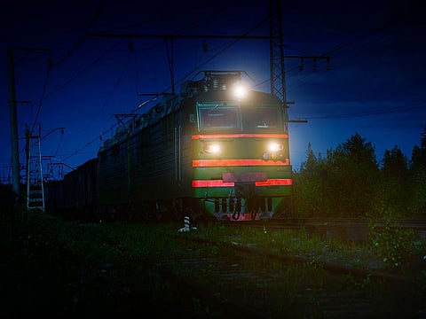 Train at night