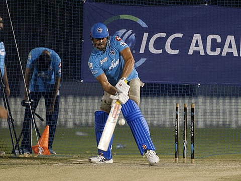 Marcus Stoinis perfecting the chip shot over the wicketkeeper's shot during a practice session at the ICC Academy.