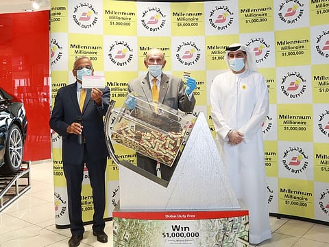 DDF officials announcing the winning ticket on Wednesday