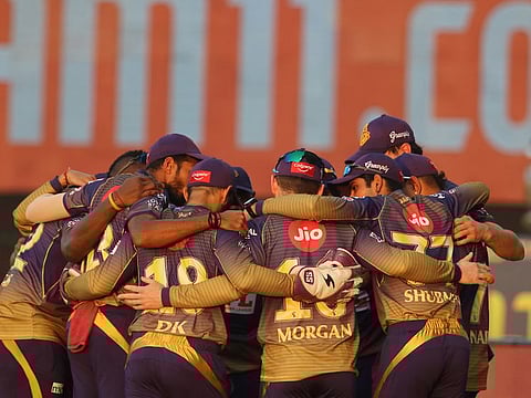 KKR team make a huddle