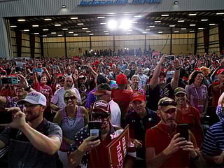 Photos: Maskless Donald Trump supporters jam campaign rallies