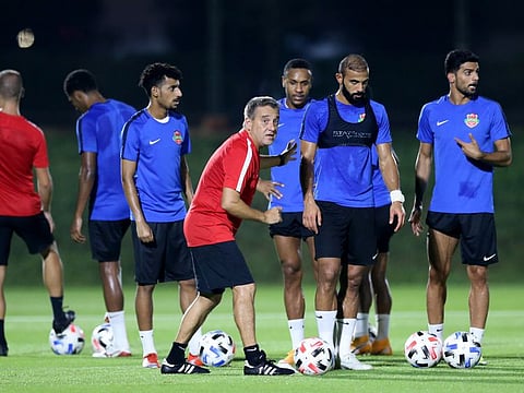 Shabab Al Ahli Dubai train ahead of the AFC Champions League last 16