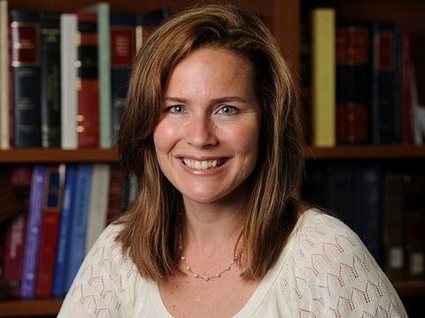 US Court of Appeals for the Seventh Circuit Judge Amy Coney Barrett, a law professor at Notre Dame  University, poses in an undated photograph obtained from Notre Dame University September 19, 2020.