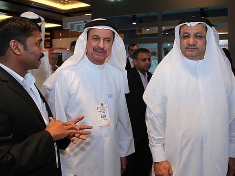 Abdul Jaleel with Humaid Al Qatami, Director General, Dubai Health Authority at the Emirates Otorhinolaryngology Audiology and Communication Disorders Congress in 2019