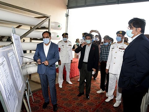 Sindh Chief Minister Syed Murad Ali Shah inspects under-construction RO Plant near Manora beach of Karachi.