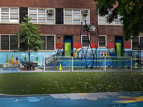 The playground at Public School 33 is seen following the outbreak of the coronavirus disease (COVID-19) in the Manhattan borough of New York City, New York, U.S., September 27, 2020.
