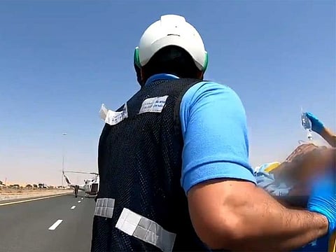 A motorist was recently airlifted to hospital after a traffic accident in Ras Al Khaimah left him with severe injuries.