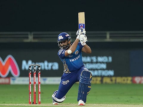Rohit Sharma, who captained Mumbai Indians to their fifth IPL crown in the UAE, in full flow in Dubai.