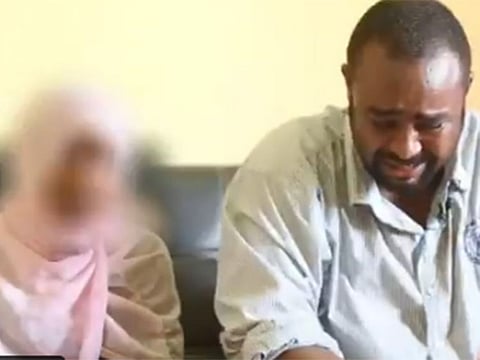 The victim (left) and her father.