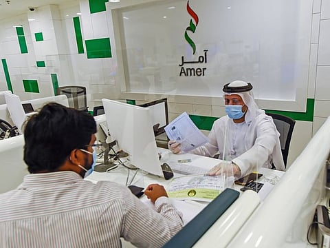 Visitors at an Amer centre in Dubai.
