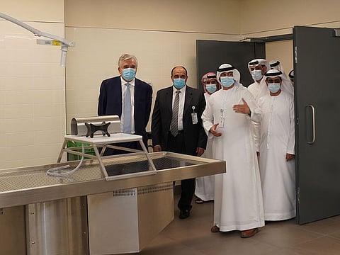 Officials at the inauguration of the mortuary.