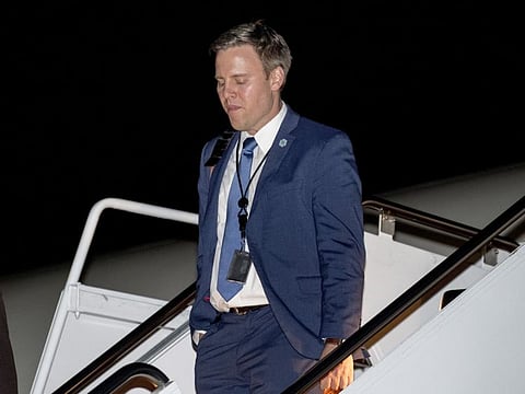 In this October 13, 2018, file photo White House political director Bill Stepien, steps off Air Force One.
