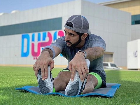 Sheikh Hamdan participating in the Dubai Fitness Challenge 2019