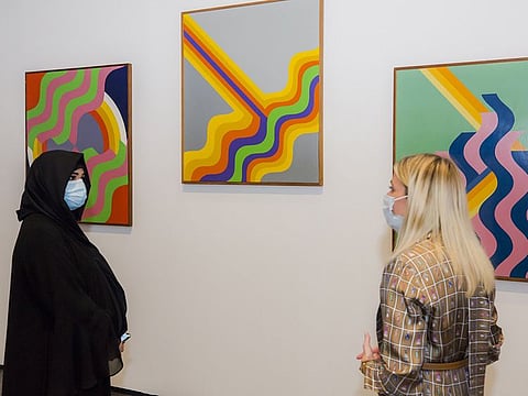 Sheikha Latifa bint Mohammed at an exhibition in Alserkal Avenue.