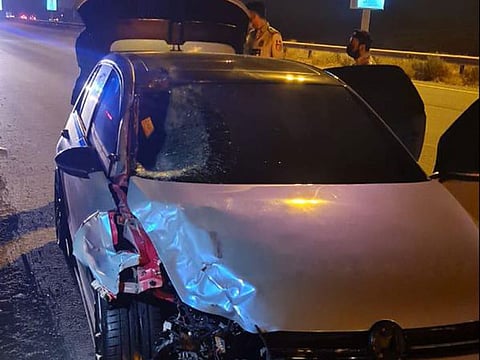 The speeding car that was involved in the accident