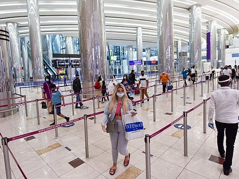 Passengers at Terminal 3, Dubai International Airport
