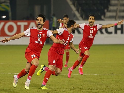 Persepolis celebrate their Champions League win over Al Nassr