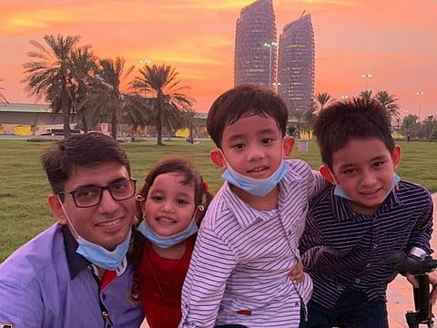 The lucky winner Mohammed Shafique Mohammed Siddique with his family