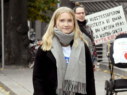 Aava Murto took over the job of Finnish Prime Minister Sanna Marin for one day in Helsinki, Finland