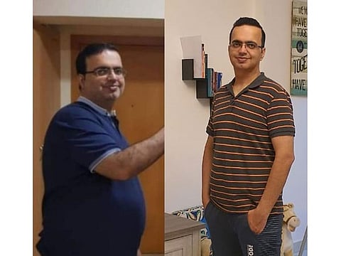 Abhishek Lakhwani before (left) and after