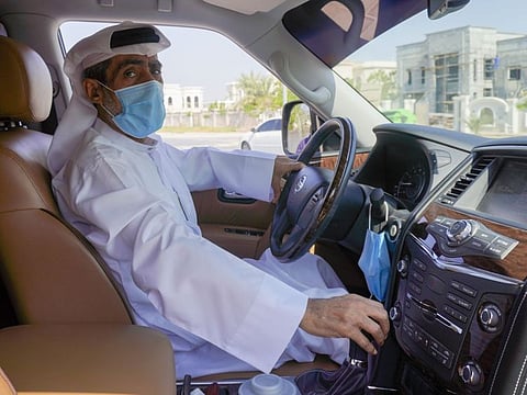 Mal Allah Ibraheim Al Hammadi, one of the nine elderly Emiratis who has never received a traffic fine, were honoured by Sharjah police for clean record.