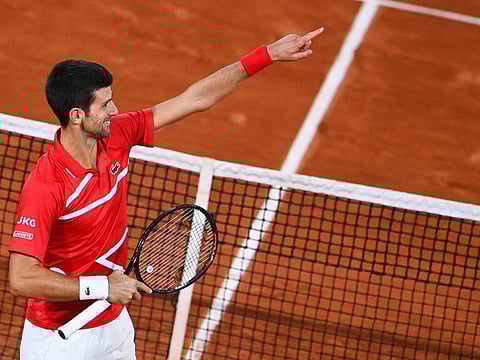 Novak Djokovic eventually saw off Stefanos Tsitsipas in the French Open semis.
