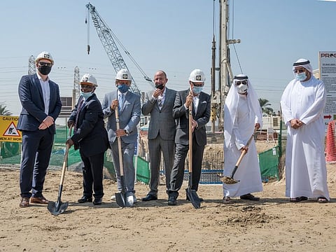 Ahmed Bin Sulayem, Executive Chairman, DMCC and Paul Ashton (1st from left),  Executive Director, Property, DMCC, along with the 24Gold management during the groundbreaking ceremony