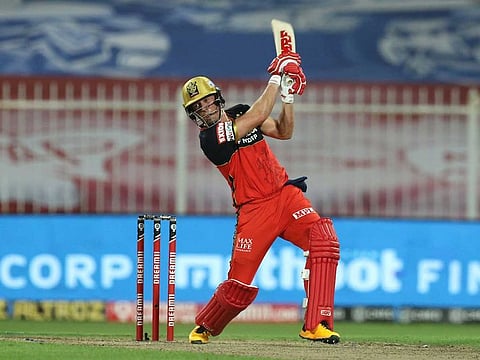 AB de Villiers goes all guns blazing during his match-winning innings in Sharjah on Monday.
