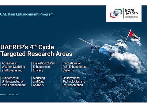 The National Center of Meteorology announces on Wednesday targeted research areas for the UAE Rain Enhancement Program’s fourth cycle Projects.
