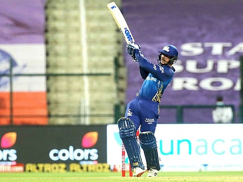 Quinton de Kock was the star for Mumbai Indians against Kolkata Knight Riders - in his training pants.