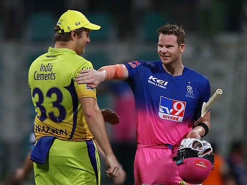Steve Smith captain of Rajasthan Royals celebrate the victory.