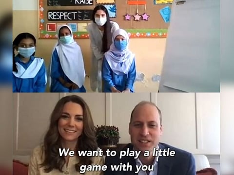 Prince William and Kate Middleton play virtual Pictionary with Pakistani students