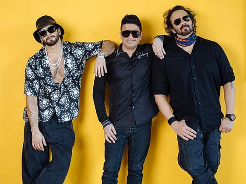 Ranveer Singh, Bhushan Kumar and Rohit Shetty for 'Cirkus'.
