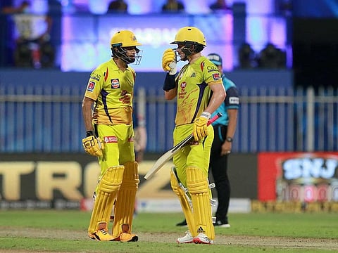Sam Curran and Imran Tahir of Chennai Super Kings.